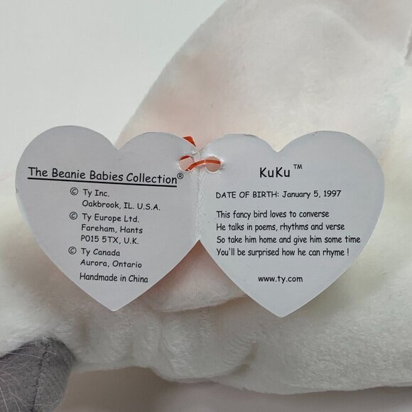 TY Beanie Babies "KuKu" The Cockatiel 8" Plush Toy Collectible 1998 NWT - Picture 2 of 6